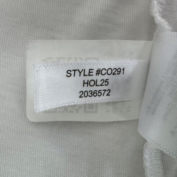 J. CREW Embroidered Party Tee Womens Small White Embellished Cheers Holiday Boxy - Picture 13 of 14